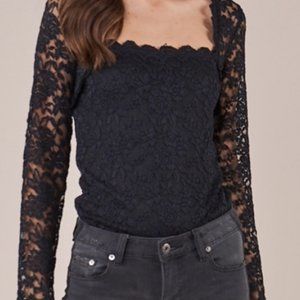Black lace bodysuit